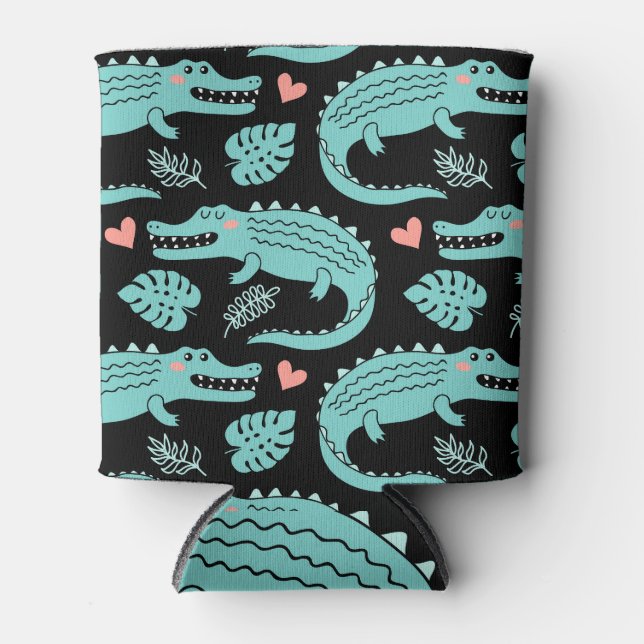 Porta-lata Crocodilos de animação, um padrão perfeito. (Frente)