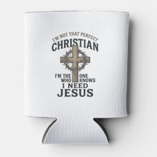 Porta-lata Cruz Cristã Coroa de Espinhos Camisa Vintage Fé