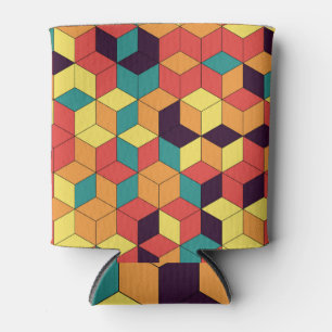 Porta-lata Cubos geométricos, cor, uniforme, padrão de colhei