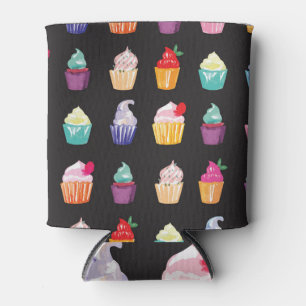 Porta-lata Cupcakes de Aquarela: Encantador Fundo Invisível