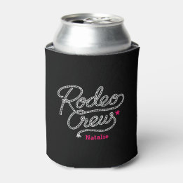 Porta-lata Custom Black Rodeo Crew Western Bachelorette Party