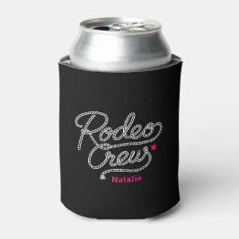 Porta-lata Custom Black Rodeo Crew Western Bachelorette Party