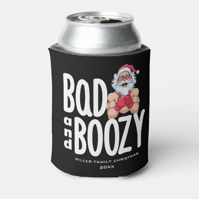 Porta-lata Custom Christmas Party Beer Cooler - Personalized  (Can Back)