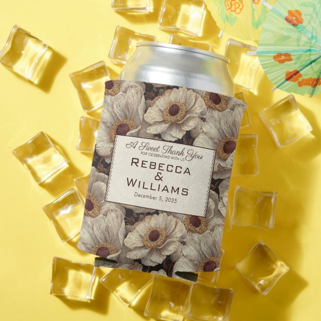 Porta-lata Cute Anemones Accent Winter Wedding (Verão in situ)