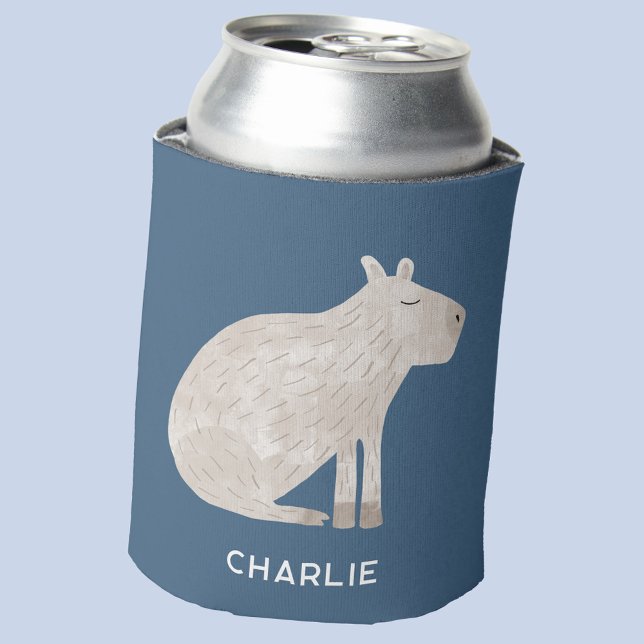 Porta-lata Cute Capybara Personalizada (Fun personalized custom name capybara can cooler)