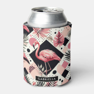 Porta-lata Cute Flamingo Geométrico