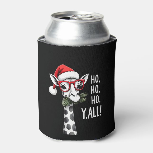 Porta-lata Cute Giraffe With Santa Hat Merry Xmas Giraffe Lov (Can Front)