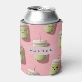 Porta-lata Cute Kawaii Pastel Smoothie Matcha Personalizado