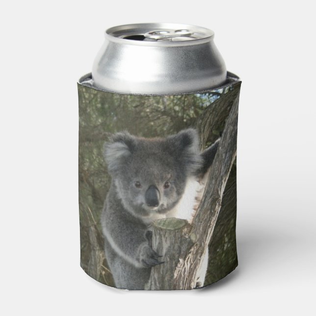 Porta-lata Cute Koala Subindo uma Árvore Fresca (Can Front)