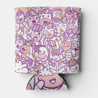Porta-lata Cute Unicorn Pony: Coleção de Doodles Mágicos