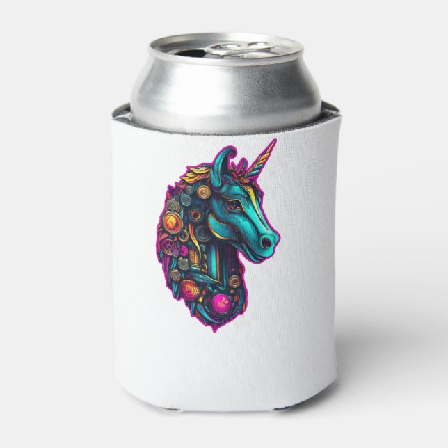 Porta-lata Cyberpunk Metal Unicorn (Can Front)