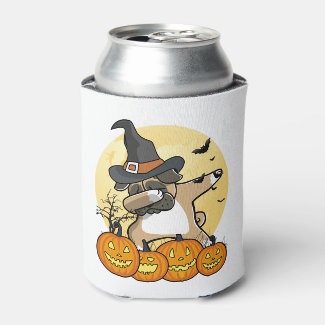 Porta-lata Dabbing Pug Halloween (Can Front)