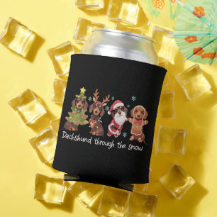 Porta-lata Dachshund Através da Neve Cachorros de Natal Engra