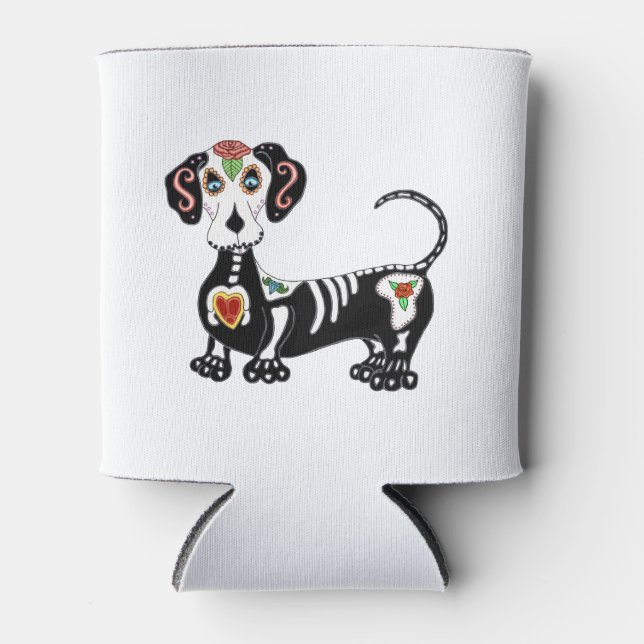 Porta-lata Dachshund Sugar Skull (Frente)