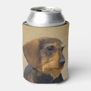 Porta-lata Dachshund (Wirehaired): Pintura original de cães