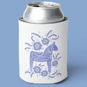 Porta-lata Dala Horse Blue e White Can Cooler