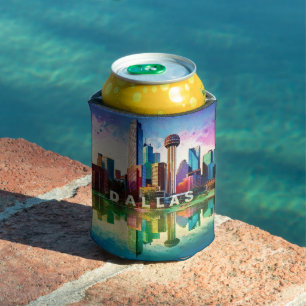 Porta-lata Dallas Skyline Abstrato Art