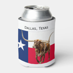 Porta-lata Dallas, Texas, bandeira e longhorns podem arrefece