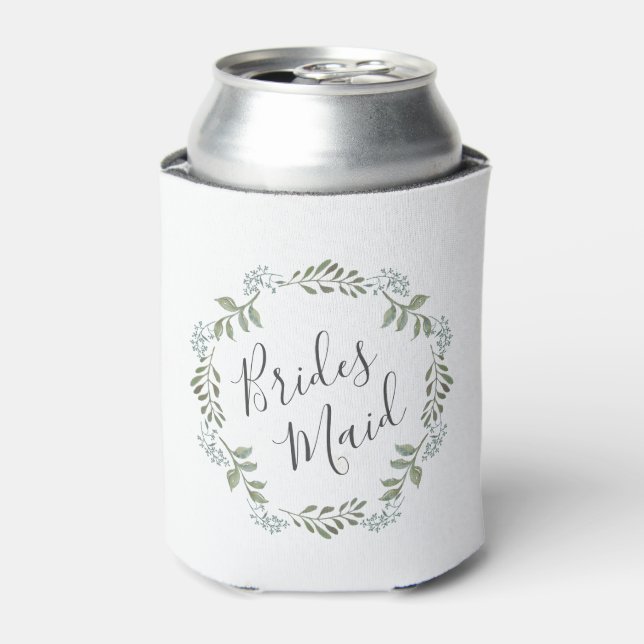 Porta-lata Dama de Honra Coroa de Folhagem de Sage Casamento (Can Front)