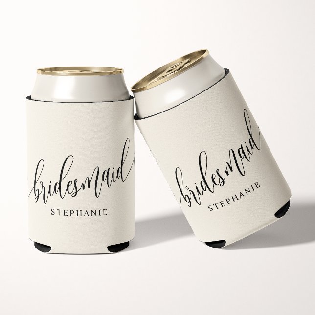 Porta-lata Damas de Honra Ivory Cream Moderno  (Criador carregado)