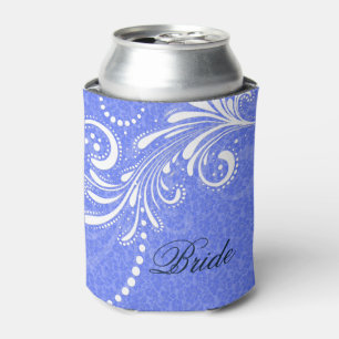 Porta-lata Damascos florais do azul do redemoinho do vintage