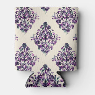 Porta-lata Damask Triangles: Vintage Abstrato Luxury.