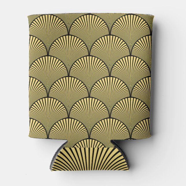 Porta-lata Deco de Arte Japonês: Black Dourado Design (Frente)