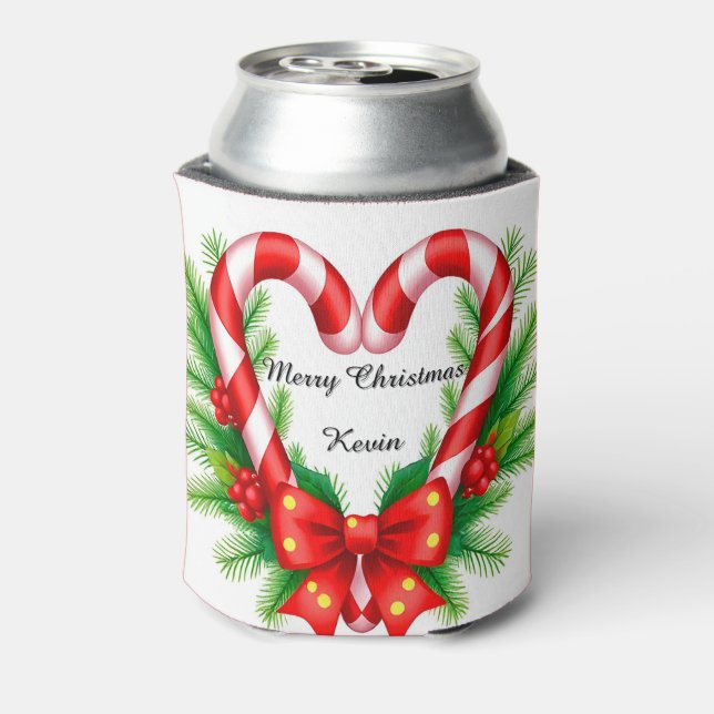 Porta-lata Decoração Festiva de Natal com Bengalas de Açúcar (Can Back)