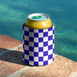 Porta-lata Deep blue checkered 