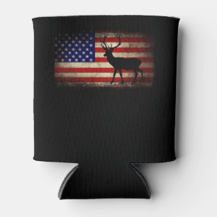 Porta-lata Deer Hunting American Flag USA Proud Hunter