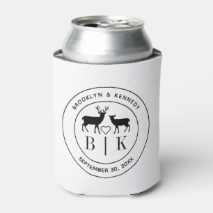 Porta-lata Deer Monograma Rustic Country Wednname