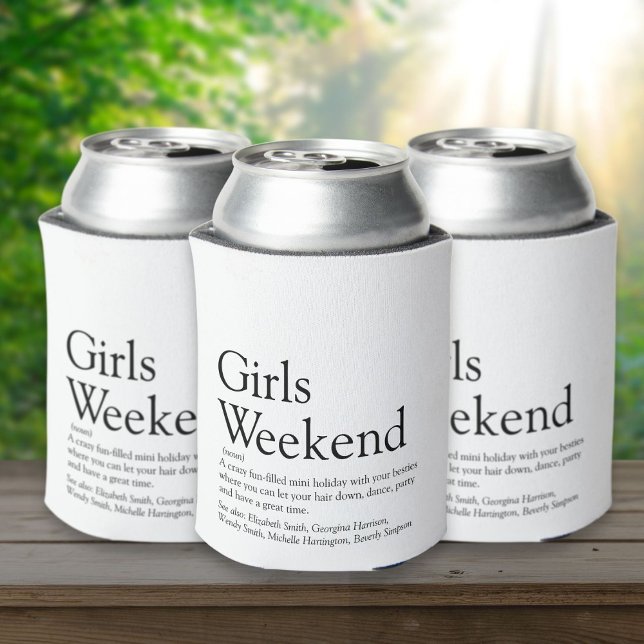 Porta-lata Definição Personalizada de Fim de Semana das Menin (Personalized Girls Weekend Definition Can Cooler)