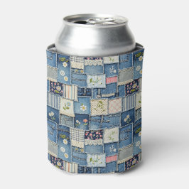 Porta-lata Denim Patchwork