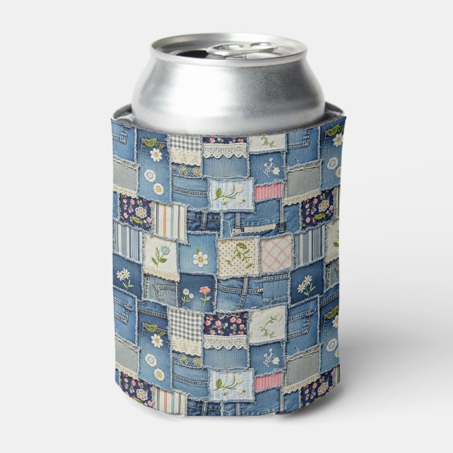 Porta-lata Denim Patchwork (Can Front)