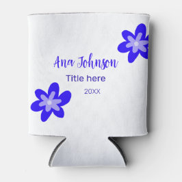 Porta-lata Denominação do rabisco de flor azul título ano 20X