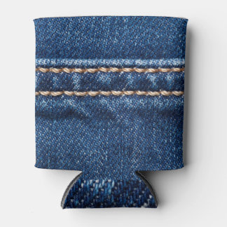 Porta-lata Densidade com títulos: a textura do jeans fechado.