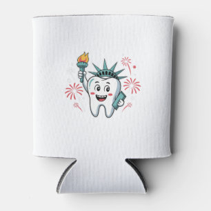 Porta-lata Dental Squad 4 de julho Dentista Engraçado America