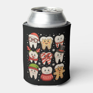 Porta-lata Dentes de Natal Dentista Dentista Santa Hat Xmas