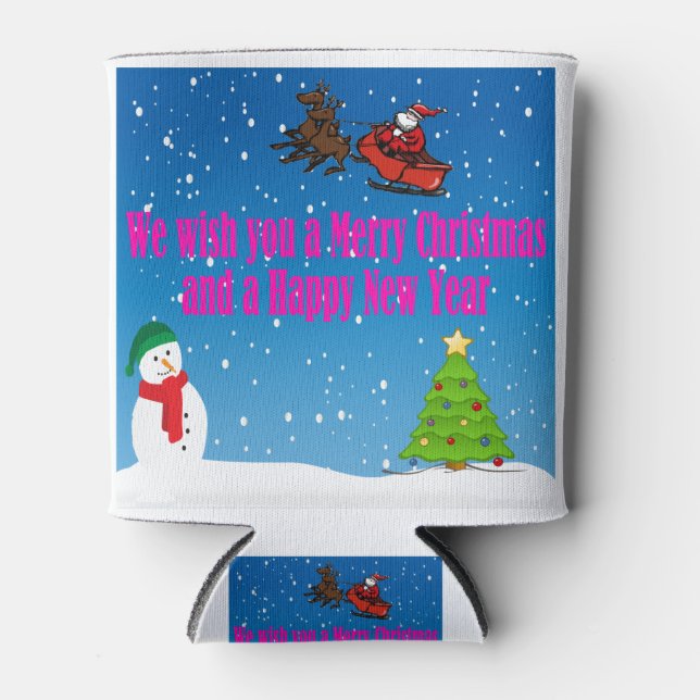 Porta-lata Desejamos-lhe um Feliz Natal e um Feliz ano novo (Frente)