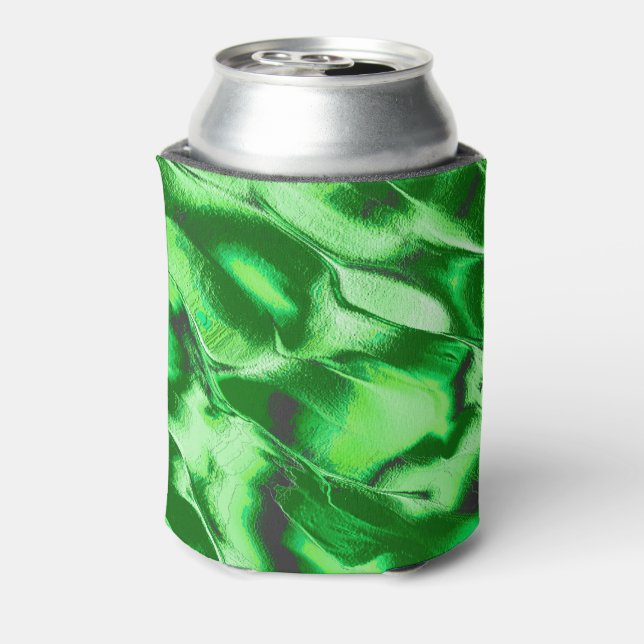 Porta-lata Desenho de dunas verdes metálicas grossas (Can Back)
