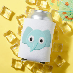 Porta-lata Desenho de Elefante Azul Bebê