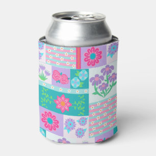 Porta-lata Desenho de Flores Vibrantes em Flor