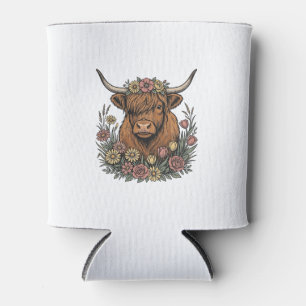 Porta-lata Desenho de gravura vintage de vaca das Terras Alta