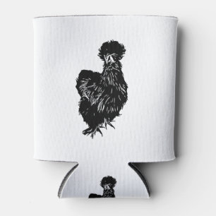 Porta-lata Desenho de Linha de Frango Silkie Bantam