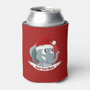 Porta-lata Desenho de Natal com um elefante fofo para enfeite