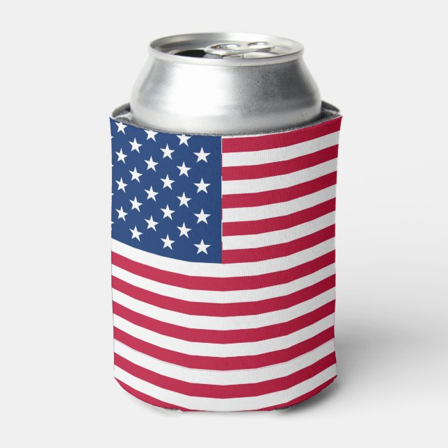 Porta-lata Desenho de Orgulho da Bandeira Americana dos EUA (Can Front)