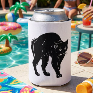 Porta-lata Desenho de Silhueta de Gato Preto à Espera do Hall