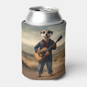 Porta-lata Desert Blues: Um dama de guitarra Denim Meerkat,