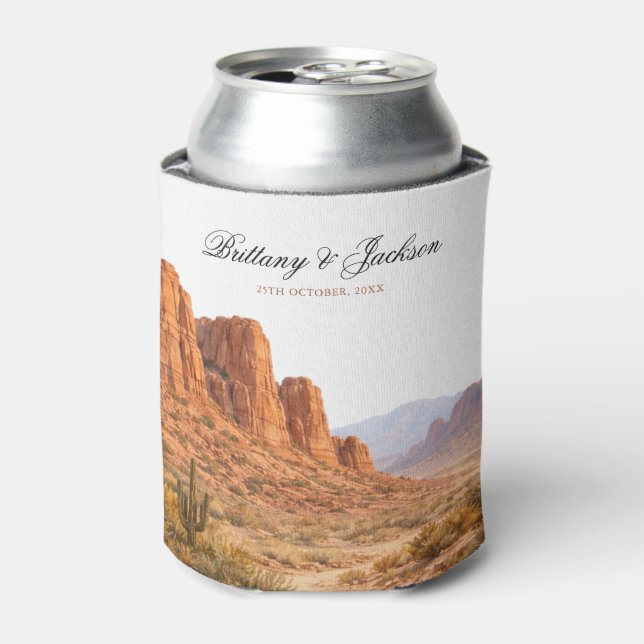 Porta-lata Desert Mountain Landscape Southwestern Wedding (Can Front)