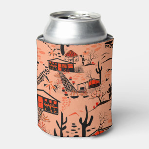 Porta-lata Deserto sem costura areia paisagem casas de laranj